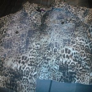 Leopard Print Jean jacket